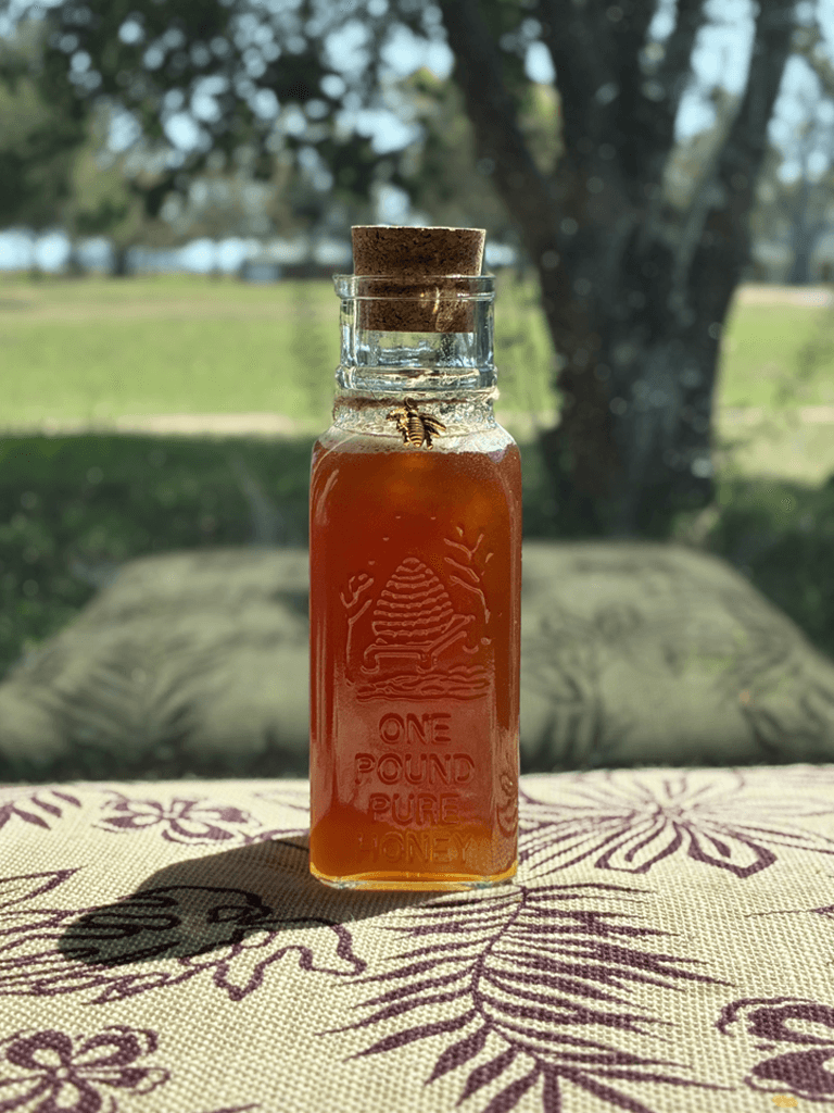 Pint jar of honey